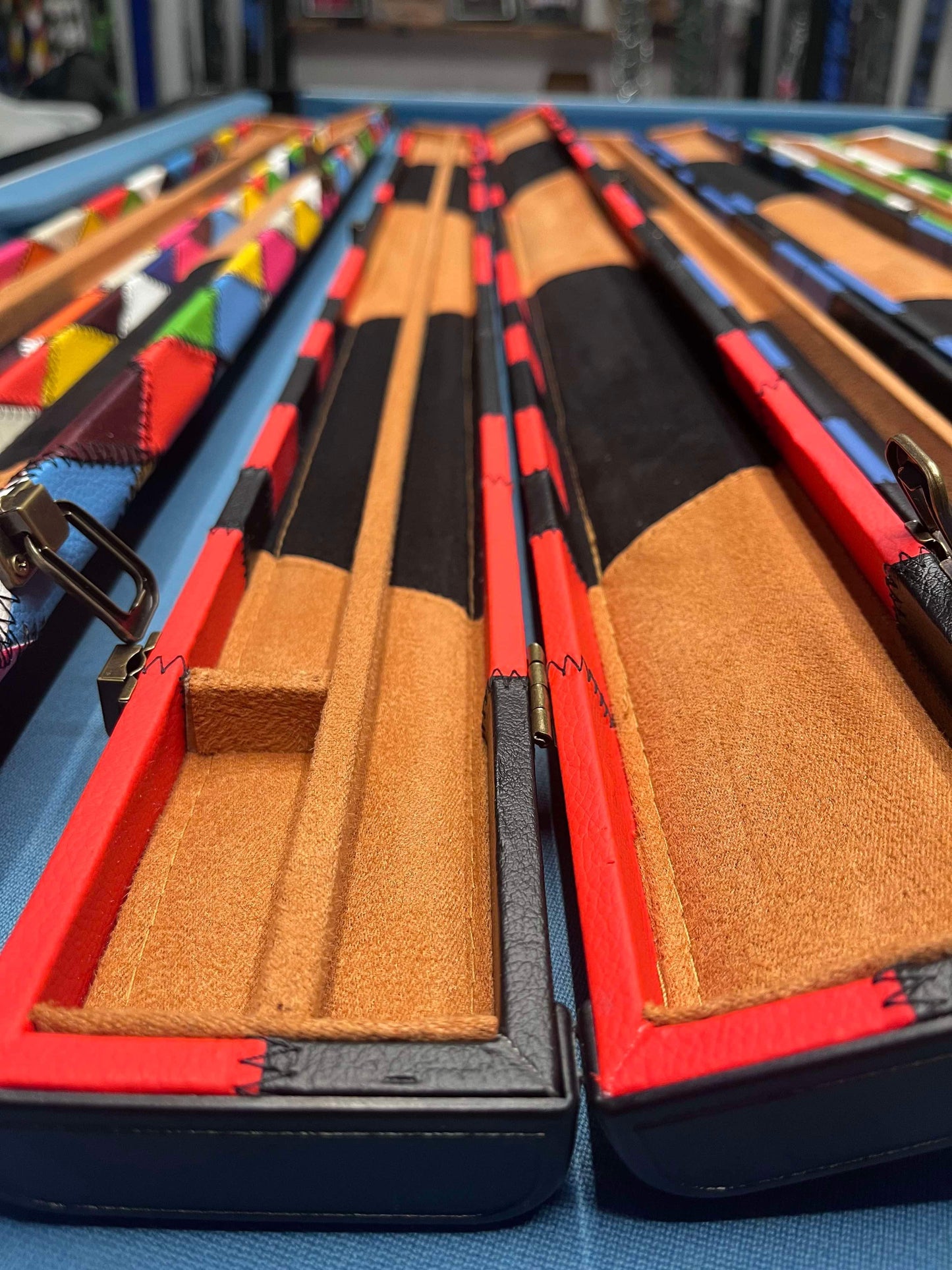 3/4 Red and Black Cue Case