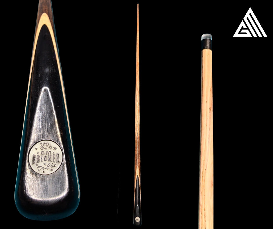 GM One Piece Break Cue - Ebony and Maple Splice - Ash